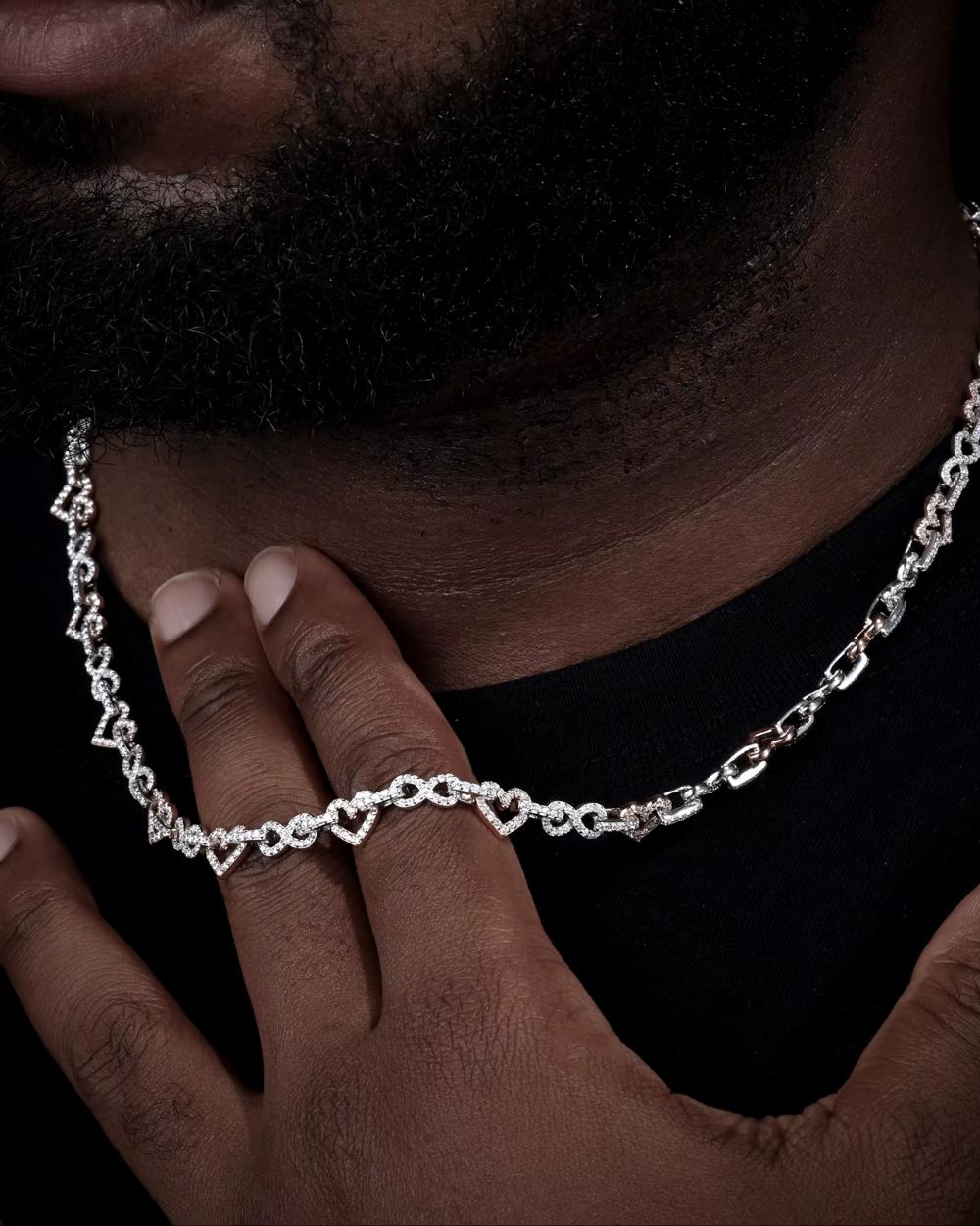 MOISSANITE INFINITE HEARTS CHAIN - Drippy Amsterdam