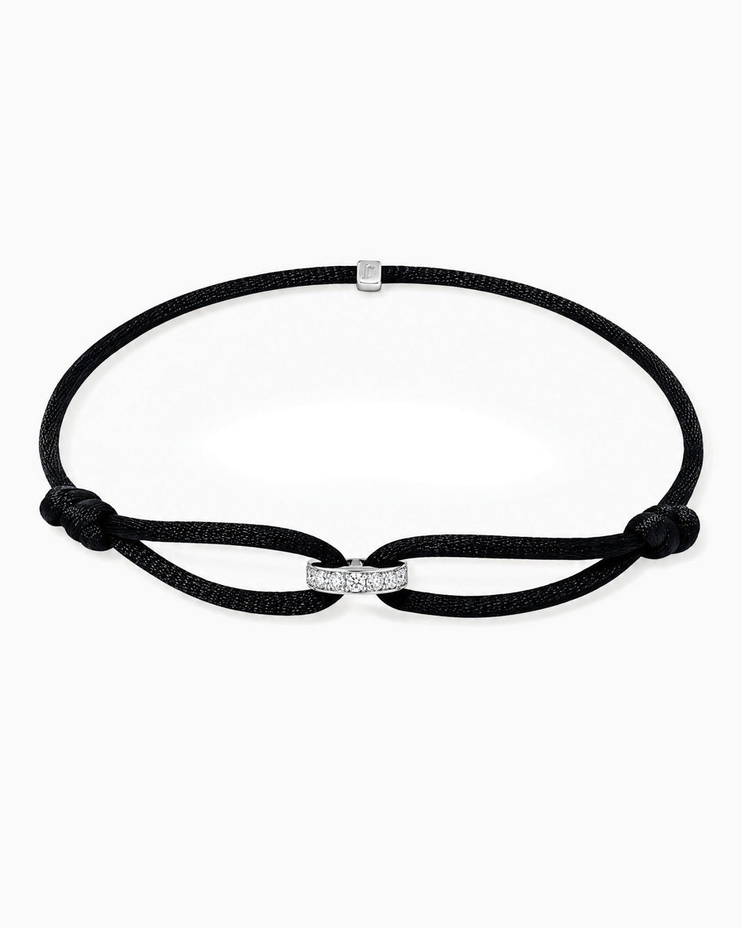 MOISSANITE INFINITY RING CORD BRACELET.