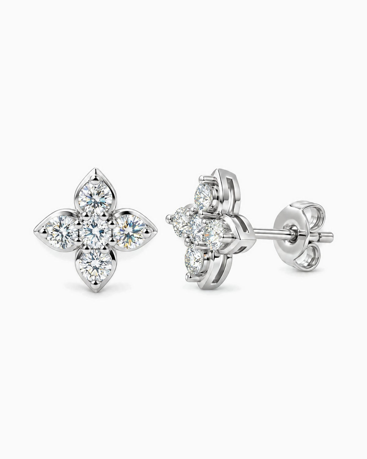 MOISSANITE JASMINE STUDS. - Drippy Amsterdam