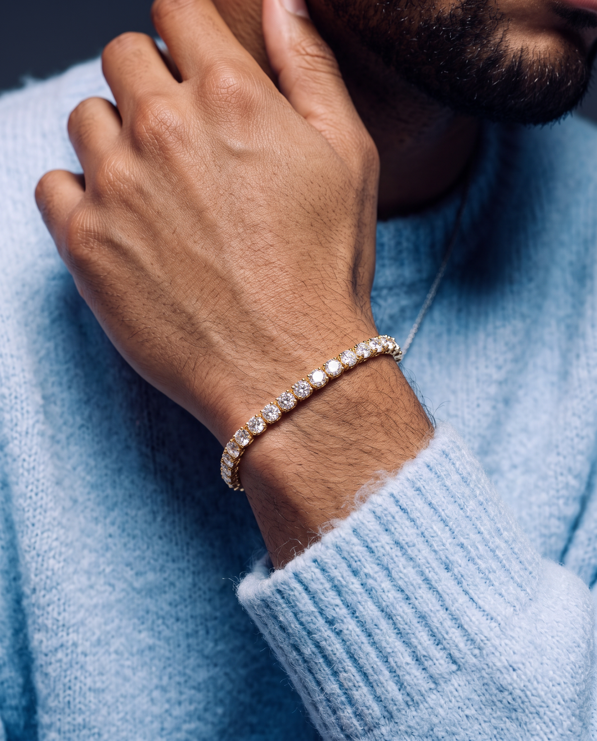TENNISBOY BRACELET. - 5MM GOLD