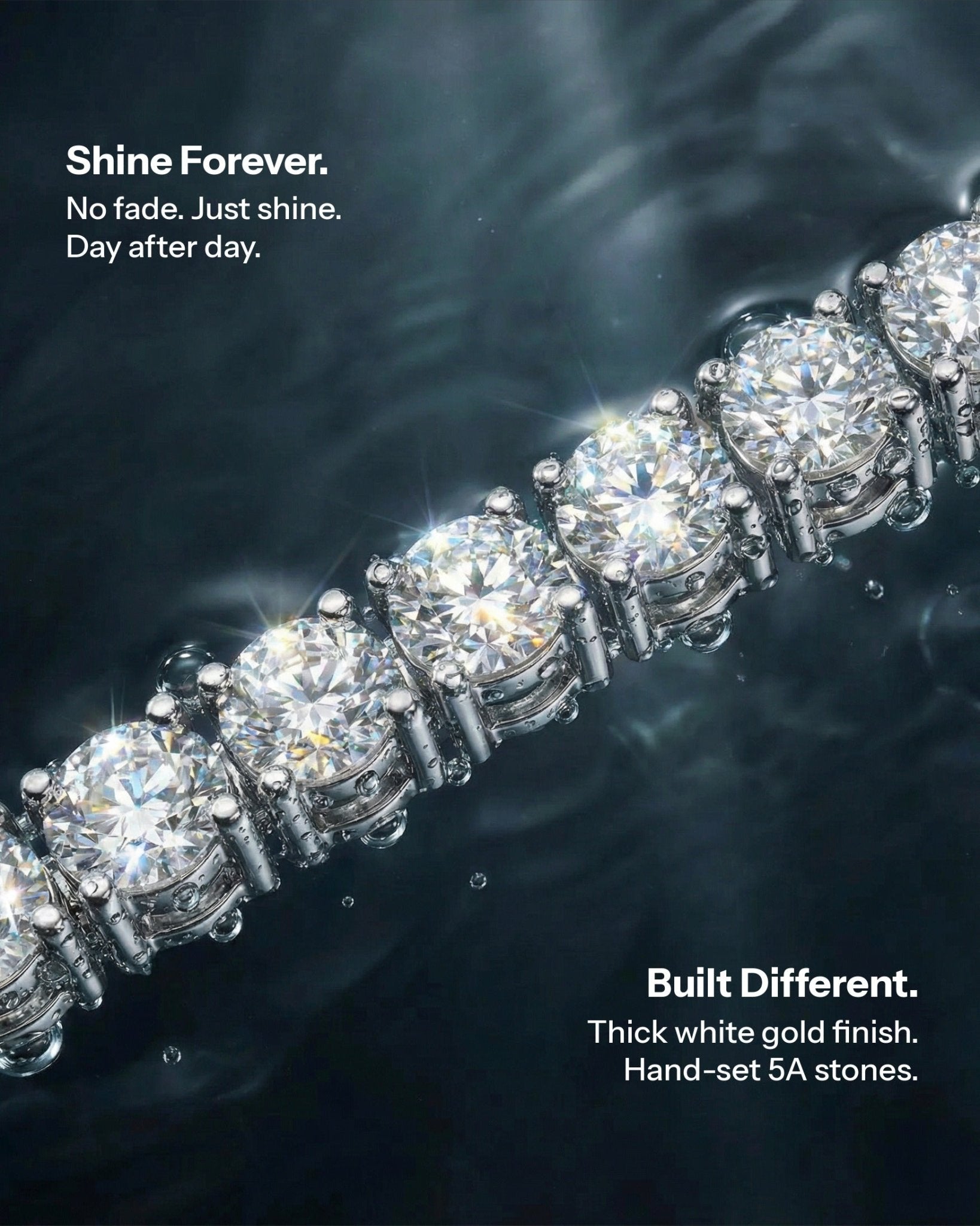 TENNISBOY BRACELET. - 5MM WHITE GOLD