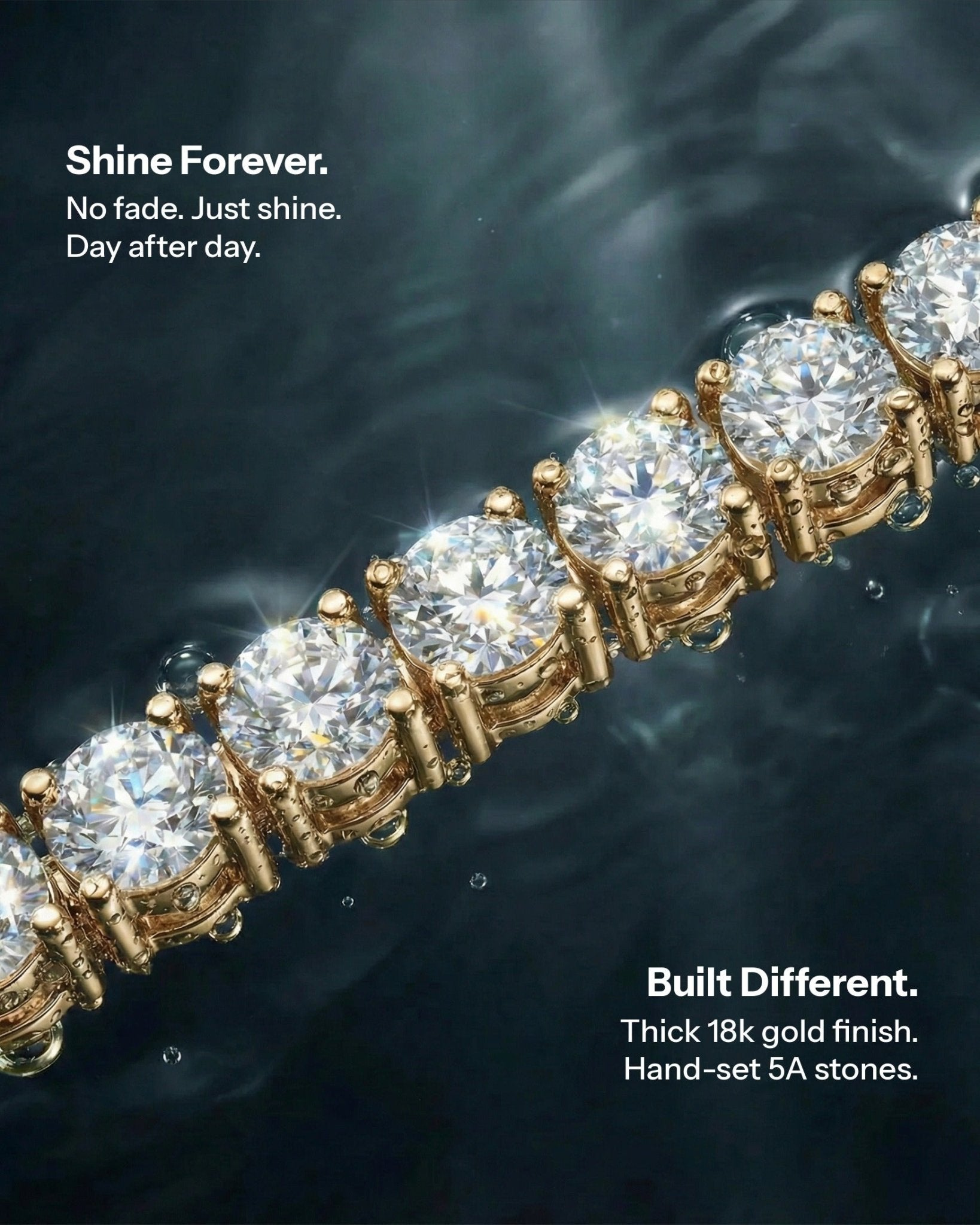 TENNISBOY BRACELET. - 4MM GOLD - Drippy Amsterdam