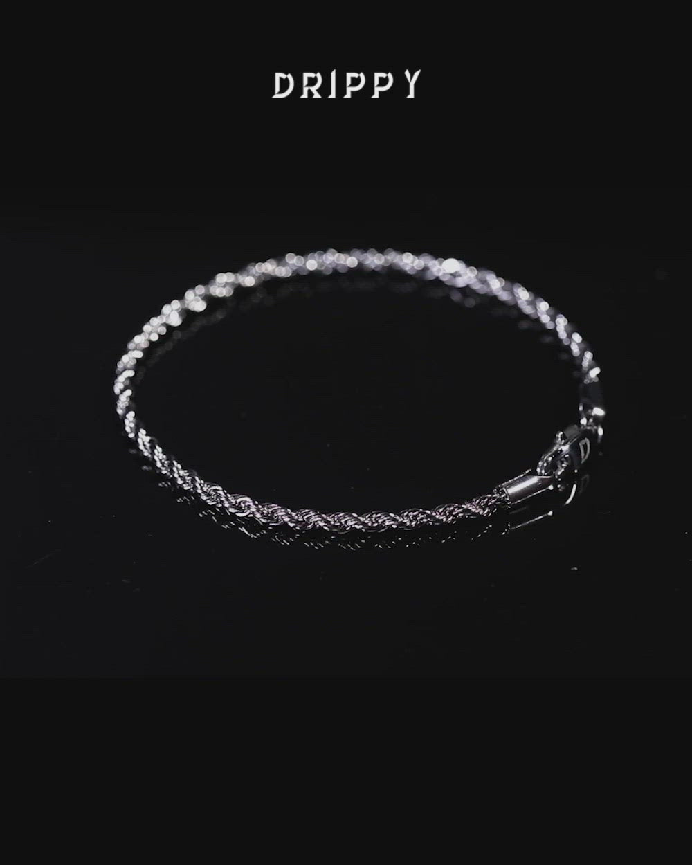 Men's 14K White Gold Solid Diamond Cut Rope Bracelet RPDS/14WHBM - ItsHot