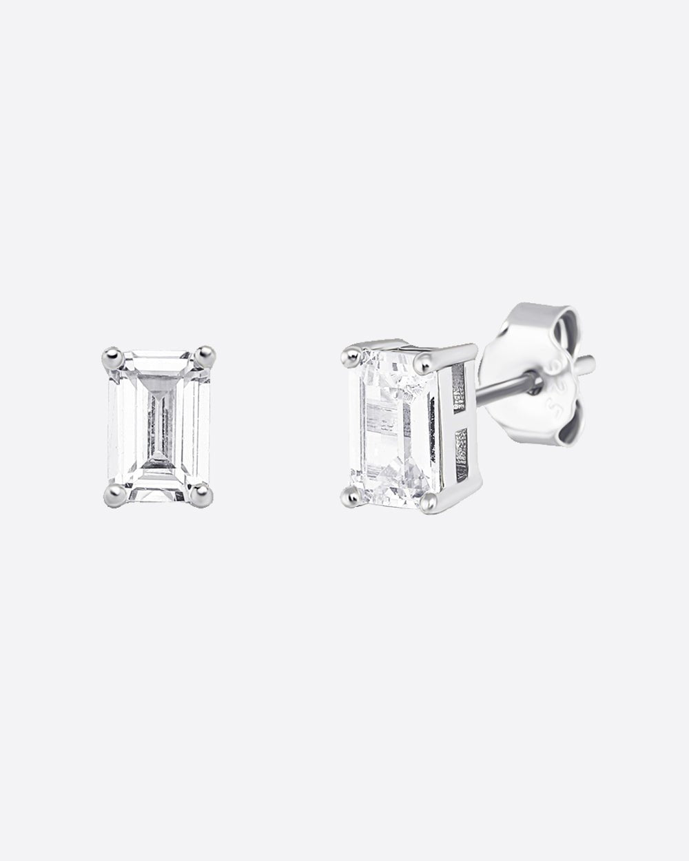 BAGUETTE STUDS. 925. - WHITE GOLD - Drippy Amsterdam