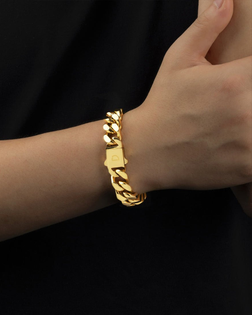 BOXED CLEAN CUBANA BRACELET. - 12MM 18K GOLD - Drippy Amsterdam