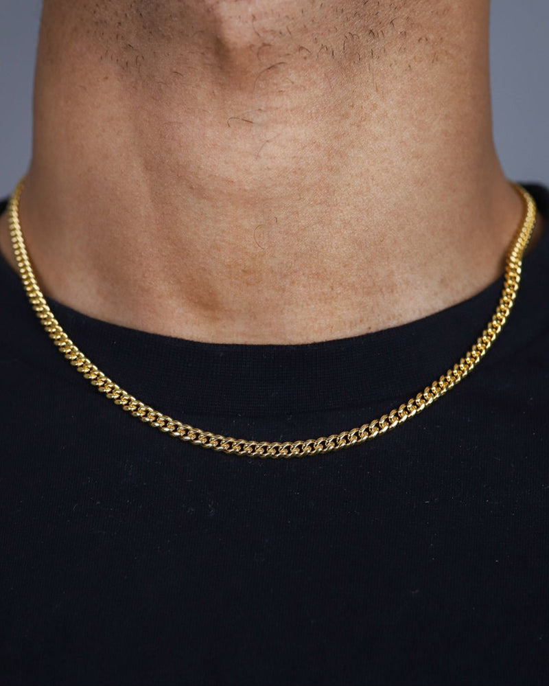 CLEAN CUBANA CHAIN. - 4MM 18K GOLD | Drippy Amsterdam