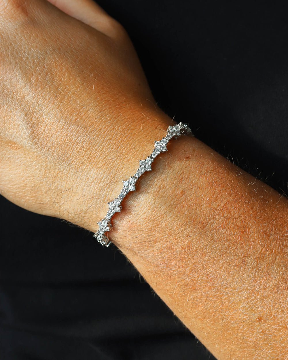HONEYCOMB BRACELET. - 3MM WHITE GOLD - Drippy Amsterdam