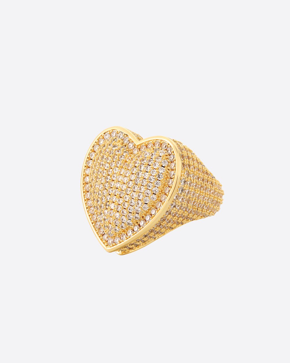 ICY PAVED HEART RING. - 18K GOLD - Drippy Amsterdam