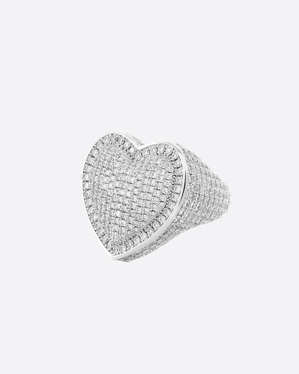 ICY PAVED HEART RING. - WHITE GOLD - Drippy Amsterdam