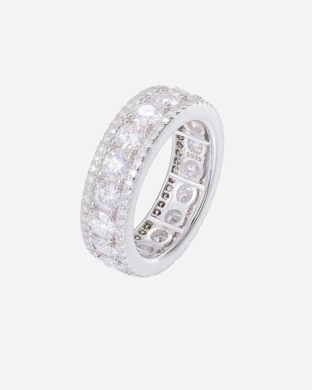 MOISSANITE ICED BAND RING. - WHITE GOLD - Drippy Amsterdam