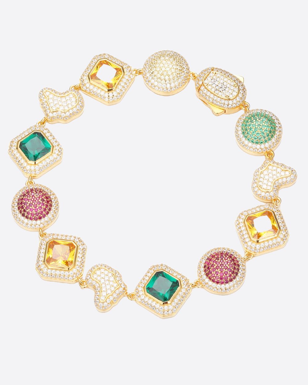 MOISSANITE MULTI GEMSTONE BRACELET. - 18K GOLD - Drippy Amsterdam