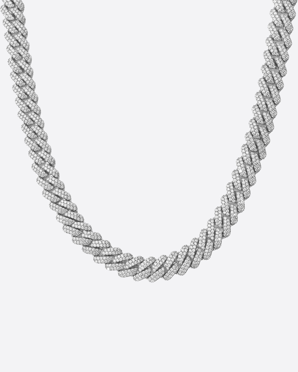 PRONG CHAIN. - 9MM WHITE GOLD - Drippy Amsterdam