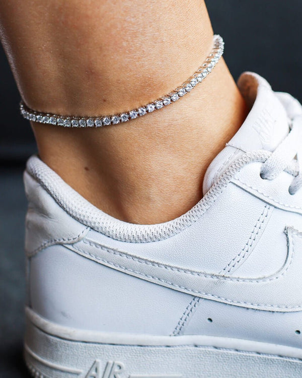 TENNIS ANKLET. 3MM WHITE GOLD Drippy Amsterdam